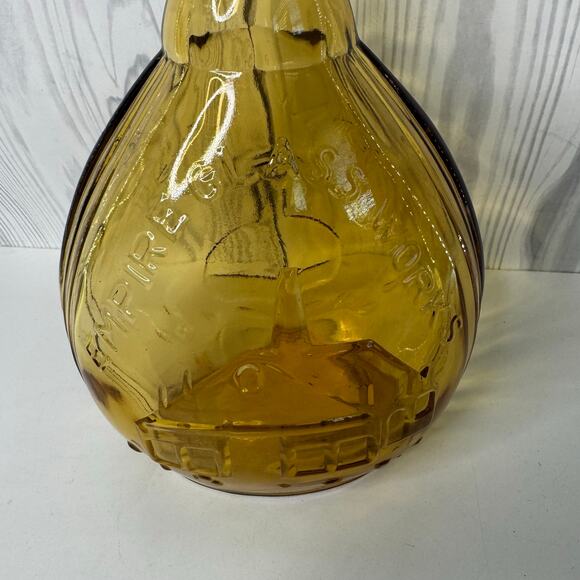 Vintage Jenny Lind Empire Glass Works Bottle Amber Yellow - Picture 3 of 6